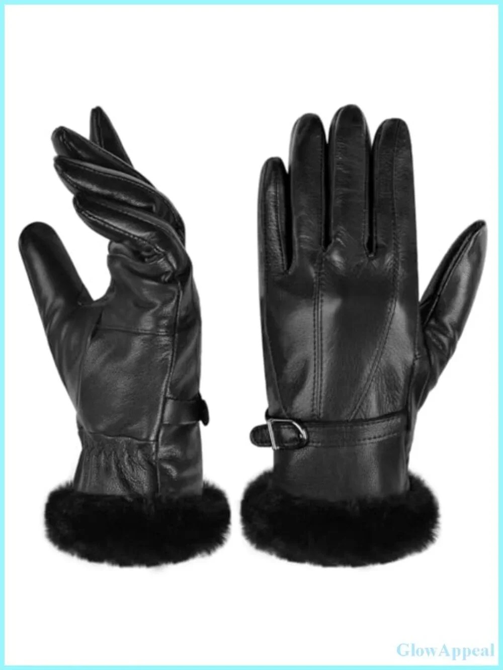 Womens Sheepskin Leather Gloves Fur Lined Winter Warm